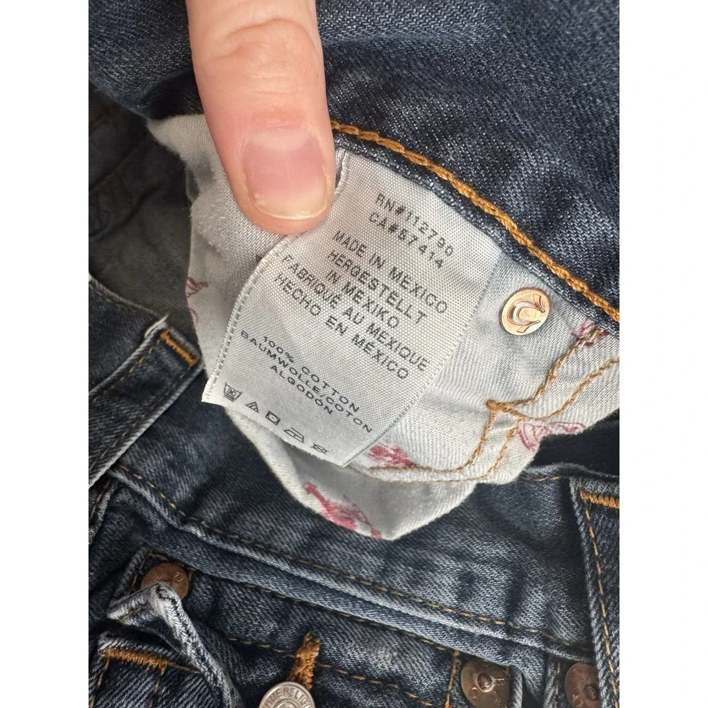 True Religion World Tour Section Slim Seat Jeans Light-Mid Wash Men's 32 USA Y2K